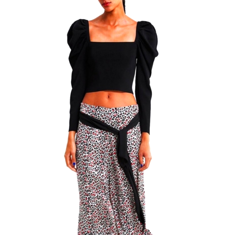 NWOT Zara Pink and Black Leopard Skirt - Picture 2 of 5